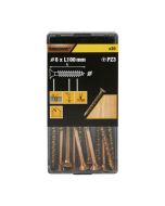 20 tornillos para madera PZ premium 6x100 mm Turbodrive