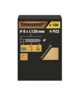 100 tornillos para madera PZ premium 6x120 mm Turbodrive