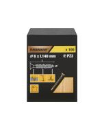 100 tornillos para madera PZ premium 6x140 mm Turbodrive