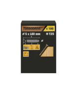 100 tornillos para madera TX premium 5x60 mm Turbodrive