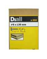 200 Tornillos barraqueros HEX 6x30 mm Diall