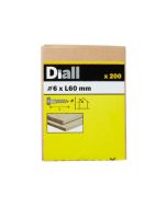 200 Tornillos barraqueros HEX 6x60  mm Diall