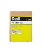 100 Tornillos barraqueros HEX 6x80  mm Diall