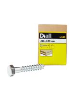 100 Tornillos barraqueros HEX 8x50  mm Diall