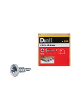 200 Tornillos autoperforantes de acero 3,5x9 mm Diall