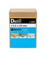 Tornillo para yeso punta afilada PH2 4,2x70x50 mm Diall 200 uds