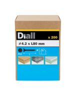 Tornillo para yeso punta afilada PH2 4,2x80 mm Diall 200 uds