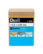Tornillo para yeso PH2 4,8x100 mm Diall 200 uds