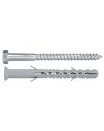 Pack 6 tacos largo con tornillo hexag. diall 10 x 100 mm