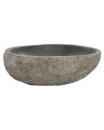 vidaXL lavabo ovalado piedra de río (29-38)x(24-31) cm