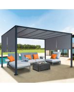 Pérgola moderna - 2 lonas correderas - gris - 3x4 m