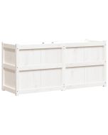 vidaXL jardinera de madera maciza de pino blanca 150x50x70 cm