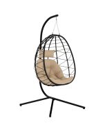 Silla colgante 98x95x198 cm acero, poliéster color verde Outsunny