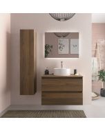 Mueble baño bequia 80cm + encimera + lavabo | nogal|80x45x56
