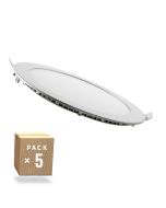 Pack 5 placas LED  20w 2000lm 4200ºk circular 40.000h  [pe-1011p5-w]