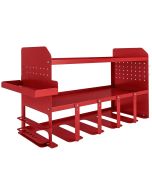 Organizador herramientas jardín 61.8x23x32.7 cm metal color rojo Outsunny