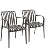 Set de 2 sillas de jardín apilables y 54,5x58x80,5 cm, antracita
