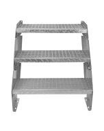 Escalera galvanizada ajustable de 3 escalones 600mm de ancho