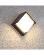 Aplique LED 15w negro cuadrado ip65 con tapa - blanco frío 6000k