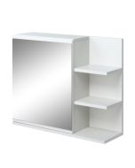 Armario baño con espejo 60x18x50 cm color blanco kleankin, hogar - baño