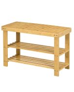 Banco zapatero 70x28x45 cm bambú color marrón Homcom