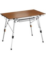 Tectake mesa de camping de aluminio, plegable y regulable 90x52x47 - 70 cm