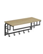 Estante de pared valora con coLGadores – roble sonoma con marco negro