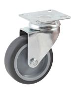 Rueda giratoria con placa rectangular avl - rueda de goma ø 75 mm - agujero