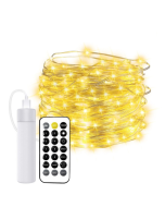 Guirnalda luces usb recargable 20m 200LEDs cálido con mando 1800ma bateria