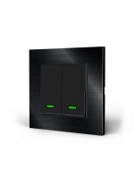 Interruptor inteligente Wi-Fi negro de 2 botones con indicador LED tb12b