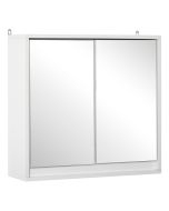 Armario con espejo 48x14.5x45 cm color blanco Homcom, hogar - baño