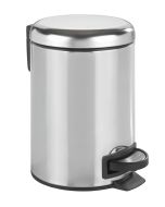 Papelera con pedal de 3L Leman acero inoxidable brillo