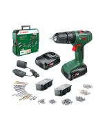 Taladro percutor 18V con 2 baterías 1,5Ah + maletín 241 accesorios Bosch