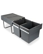 Contenedores de reciclaje para cocina, 2 x 15 l, fijación inferior y