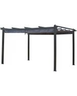 Pérgola de aluminio con techo retráctil - 3 x 4 m - antracita
