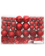 vidaXL juego de bolas de navidad 111 pzas poliestireno rojo