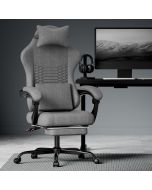 Silla oficina ergonómica tela gris oscuro con reposapiés