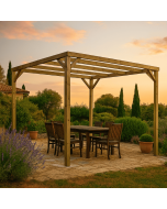Pérgola madera autoportante kora vidahuerto 240x240x240 cm.