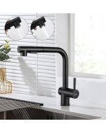 Grifo de cocina negro - lonheo - 7 formas - spray extraíble - acero inoxida