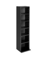 Estantería con 6 compartimentos para 102 cds, 90x21x20 cm, negro
