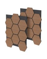 2x paneles acústicos hexagonales de pared mdf teca 66,5x81x2cm 1 m²