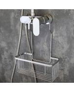 Kibath portagel con ganchos sol rectangular cromo brillo de acero inox.
