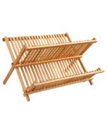 Escurridor de platos de bambú plegable 42 x 33,5 x 25,5