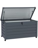 Baúl de exterior 120x62x66 cm acero galvanizado color gris Outsunny