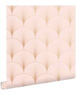 Estahome papel pintado arte deco rosa suave y oro rosa 53 cm x 10.05 m