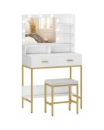 Tocador de maquillaje 80x40x138 cm color blanco Homcom