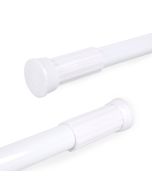 Barra extensible ajustable para baño, ropero, armario (blanco, 140-260cm)