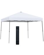 Cenador plegable 300x300x250 cm acero, tela oxford color blanco Outsunny