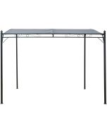 Pérgola metálica inclinada adosada - 3 x 2,5 m - gris