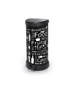 Curver cubo de basura con pedal 40l, decorado cocina, tapa y aro para bolsa